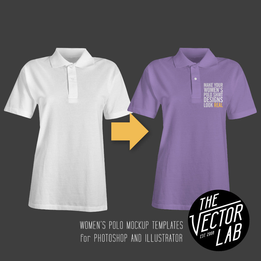 Download Women's Polo Mockup Templates - TheVectorLab