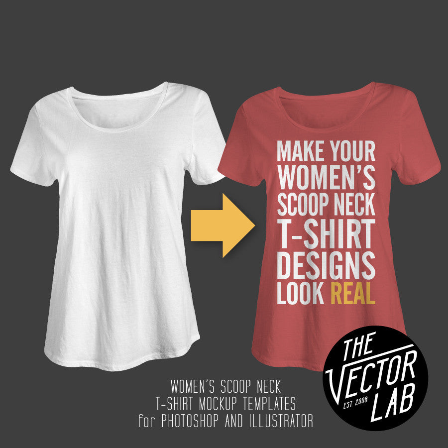 Download Women S Scoop Neck Mockup Templates Thevectorlab