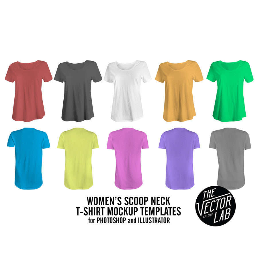 Download Women S Scoop Neck Mockup Templates Thevectorlab