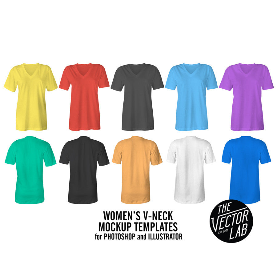 Download Women S V Neck Mockup Templates Thevectorlab