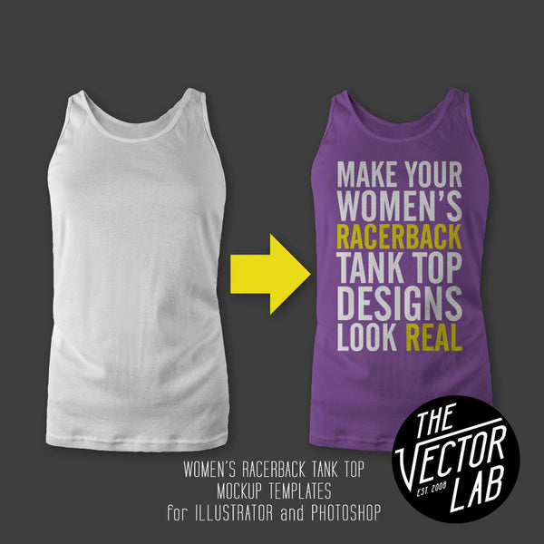 Download Women's Racerback Tank Top Mockup Templates - TheVectorLab