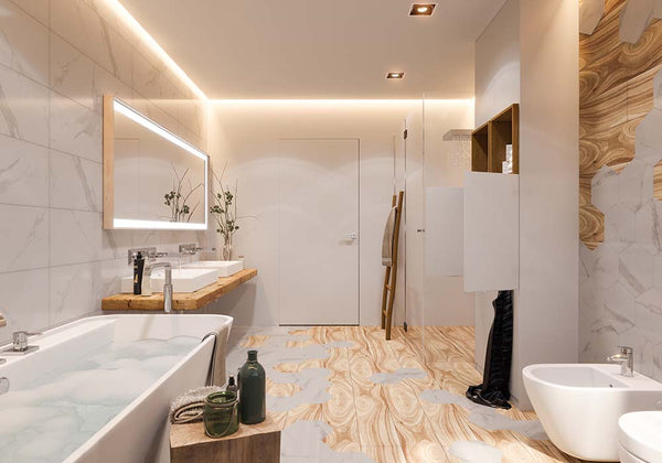 modern luxury bathroom by zlights using warm white leds