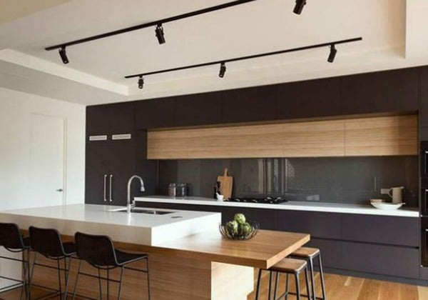 Elegant track lights featured in zlights kitchen 