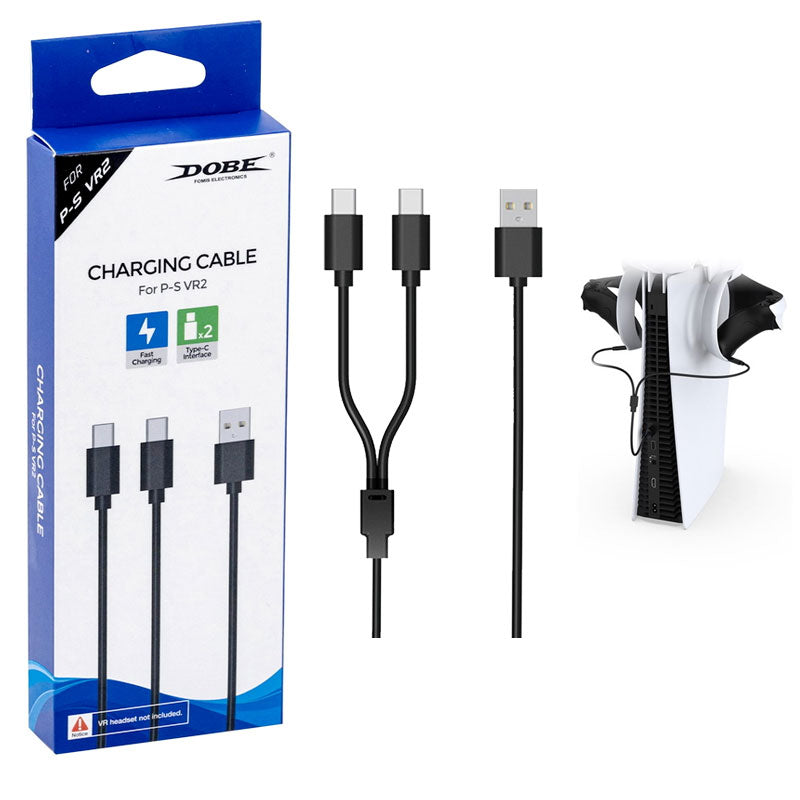 Câble de Charge 2 en 1 USB vers Double Type-C pour Casque VR PlayStation VR2  / PS5 - Maison Du Drone