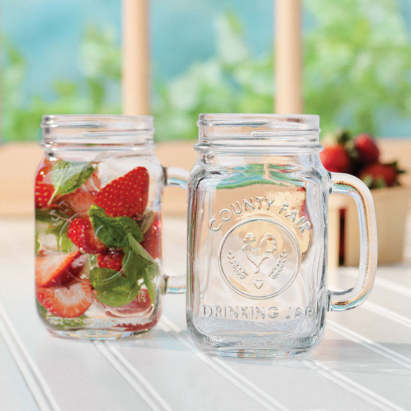 Acopa 16 oz. County Fair Mason Jar with Handle (12 / Case)