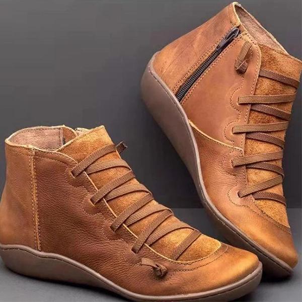 flat round toe ankle boots