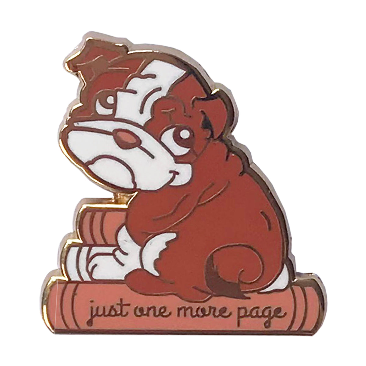 Just One More Page Enamel Pin