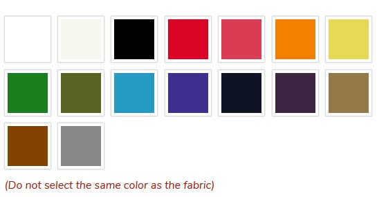 CHEFtog Embroidery Colors