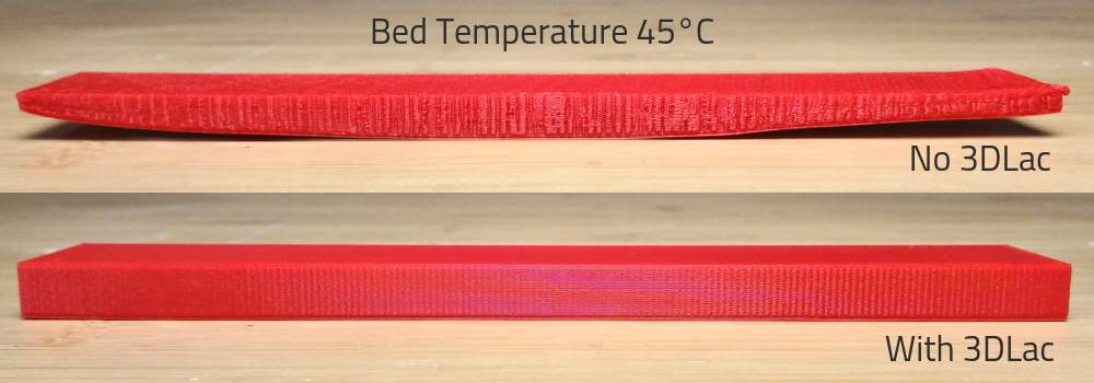 Picture of Test print 3DLac with a bed temperature at 45 degrees celsius with PLA on Ultimaker 3 extended 3D printer at Voxel Factory