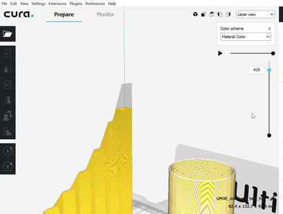 Animation of Prime tower in previous Cura versions