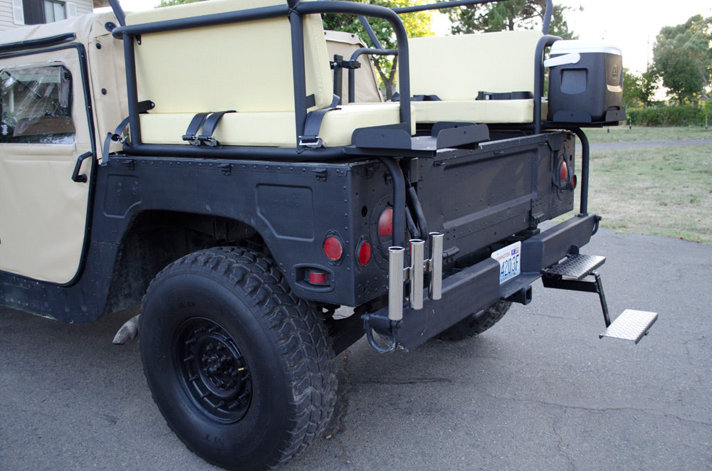 Humvee metal rear seating rack