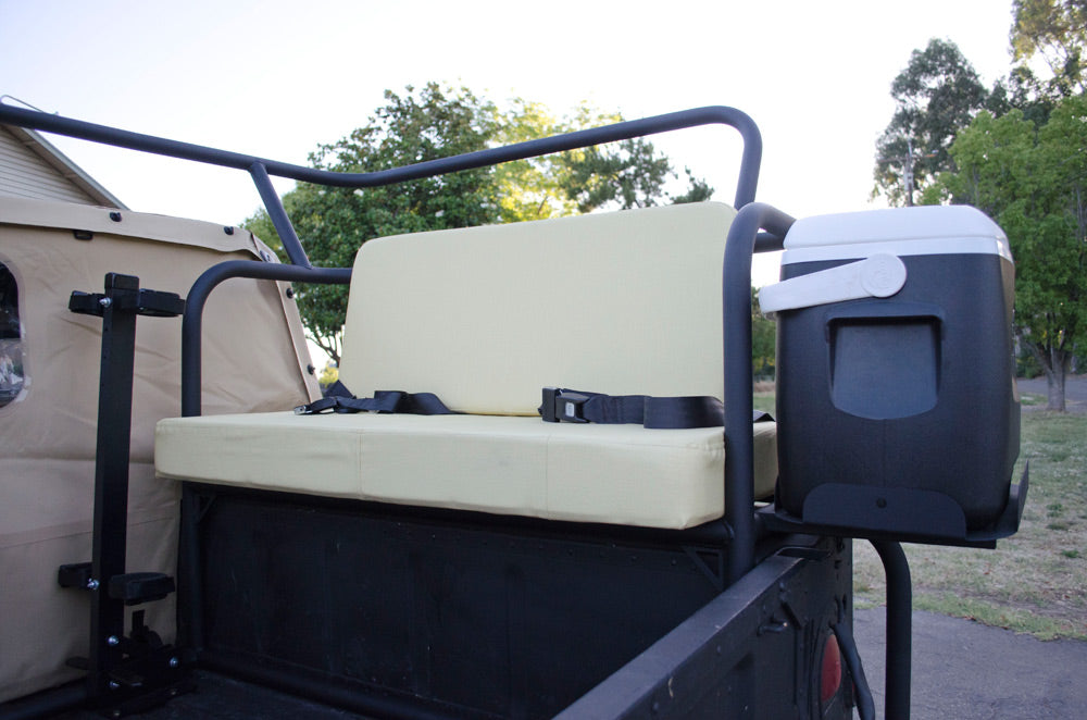 custom fabricated rear seating for Humvee