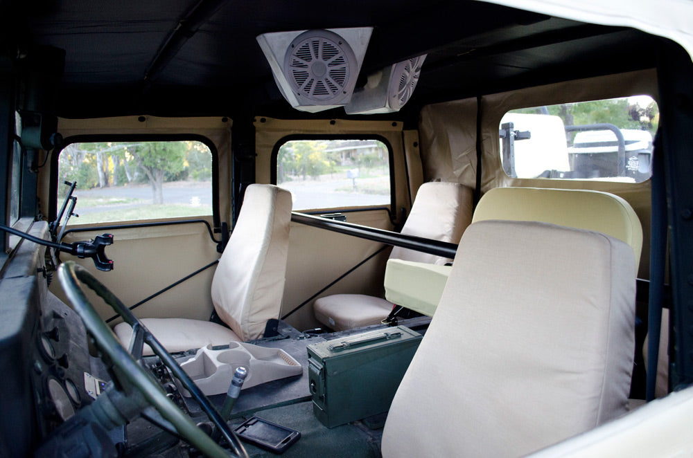Humvee project new seats custom stereo cans