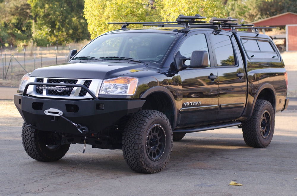 Custom Nissan Titan bumper built in winch