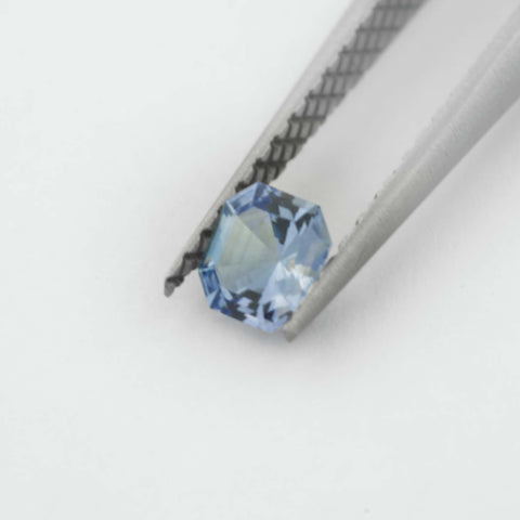 Unique Blue Asscher Cut Sapphire Engagement Ring