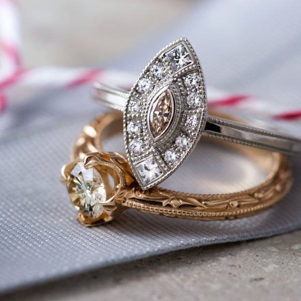 Cognac Diamond Engagement Rings
