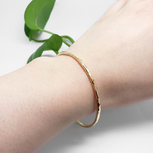 Hammered Bangles | Handcrafted 14kt yellow gold hammered bangles