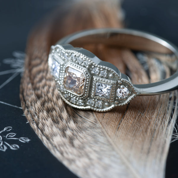 Unique Cognac Diamond Engagement Ring Vancouver