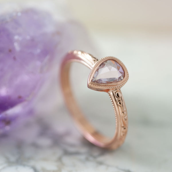 Pink Sapphire Rose Gold Engagement Ring