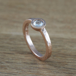 Naiad rose gold engagement ring with rose cut diamond. Era Design Vancouver.
