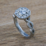 Octave Halo Engagement Ring w/ Woven Band