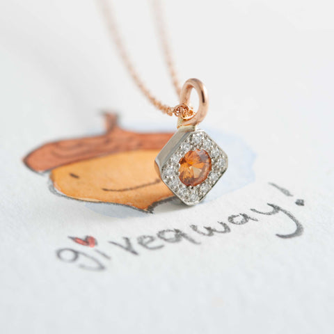 Fall Giveaway Contest Orange Sapphire Pendant | Era Design Vancouver Canada