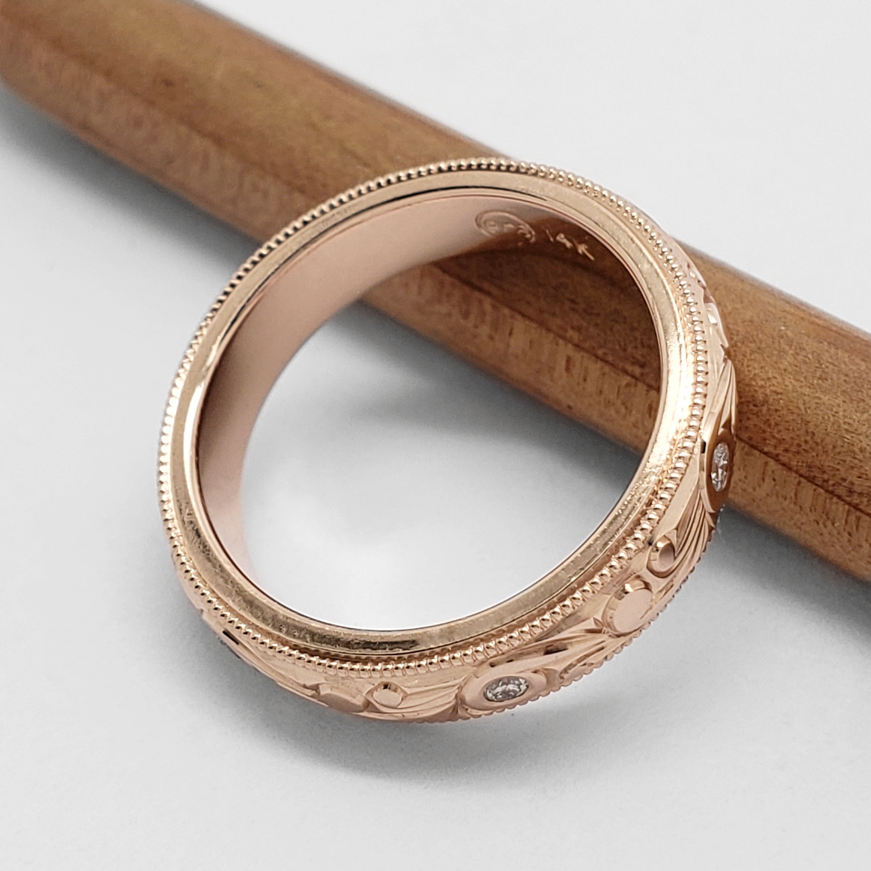 Rose Gold Diamond Wedding Ring Era Design Vancouver Canada   ERADESIGN ROSE RG RING 4 3024x3024 