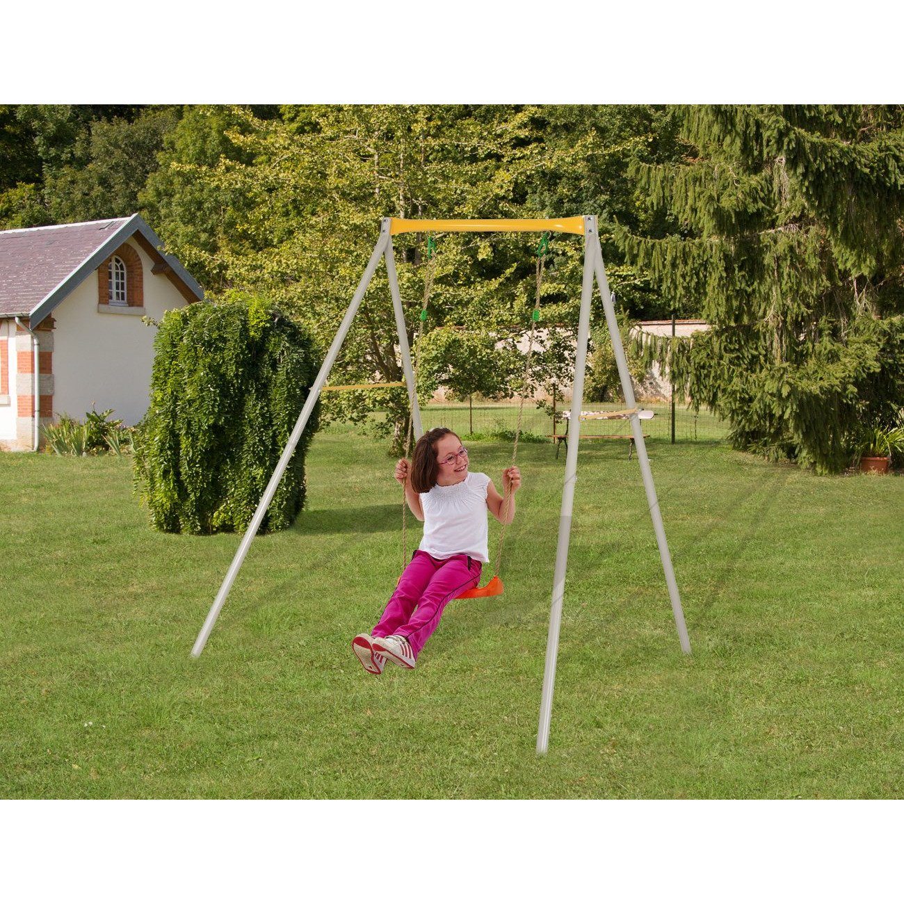 Trigano Garten Kinderschaukel Metall Allegro Höhe 1,90m, J