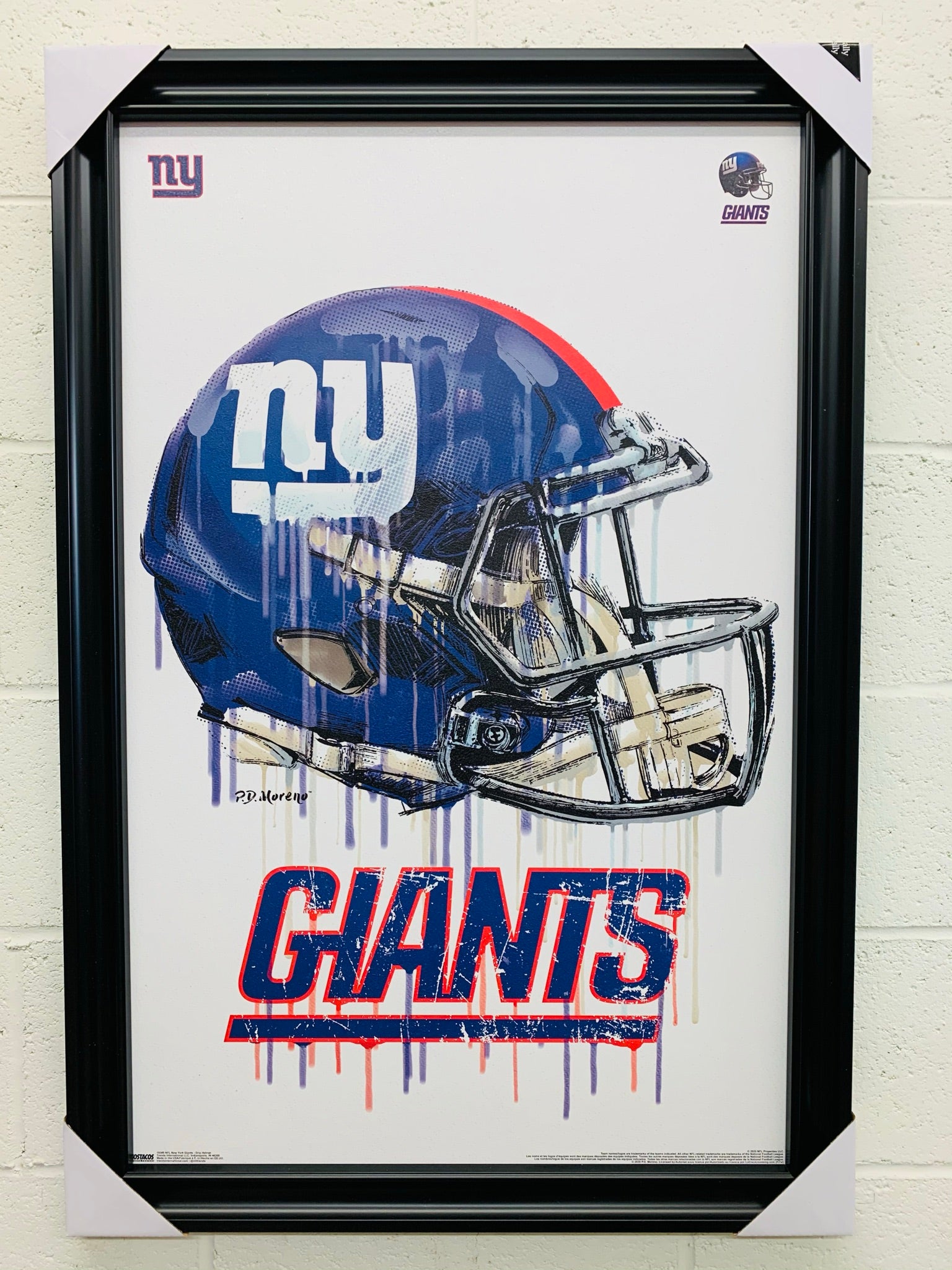 Vintage New York Giants Football Helmet Art - Row One Brand