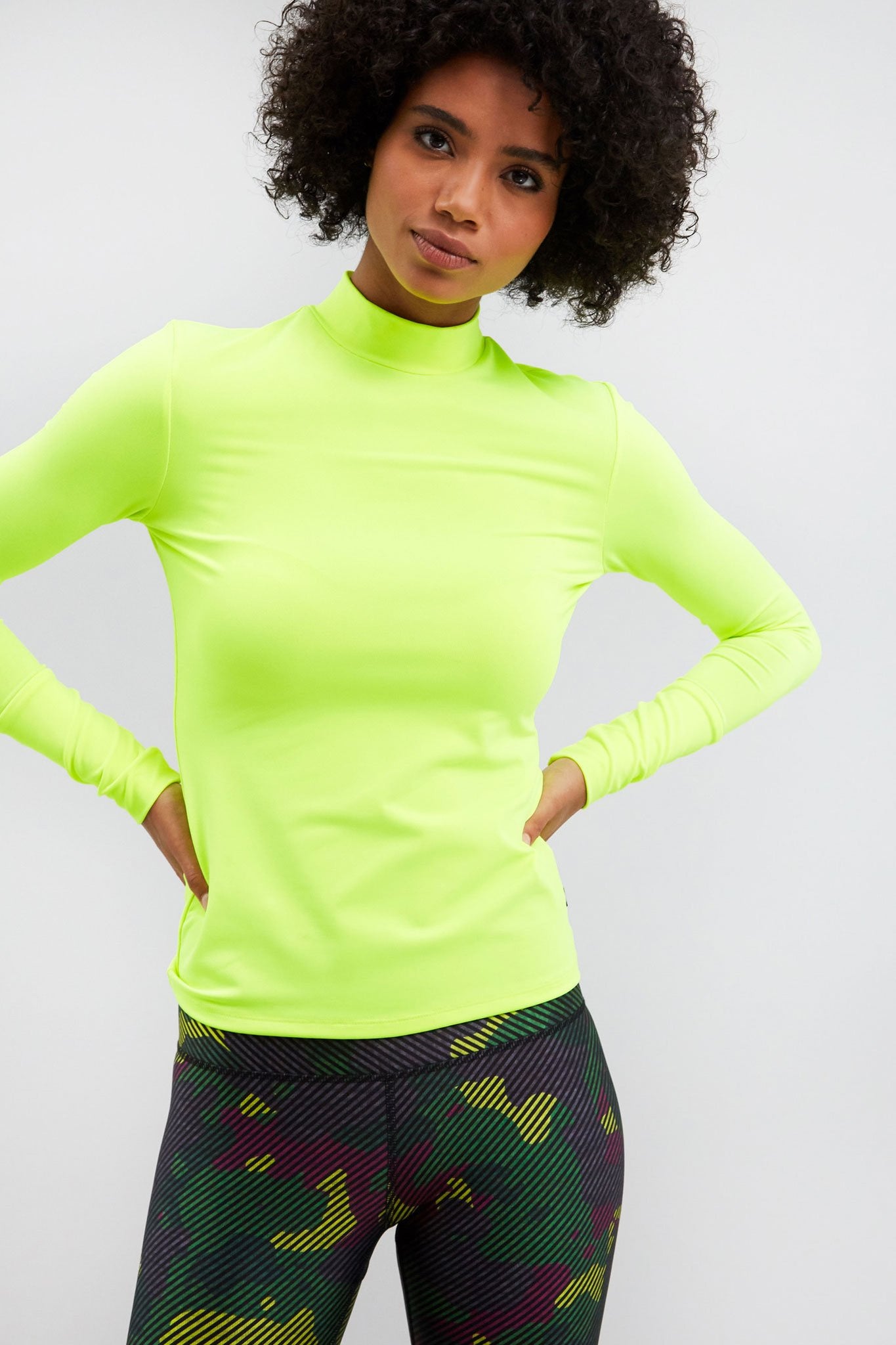 Download All-Use Mock Neck Top in Neon Green | Terez