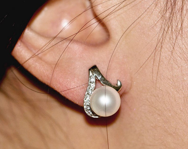 real pearl stud earrings