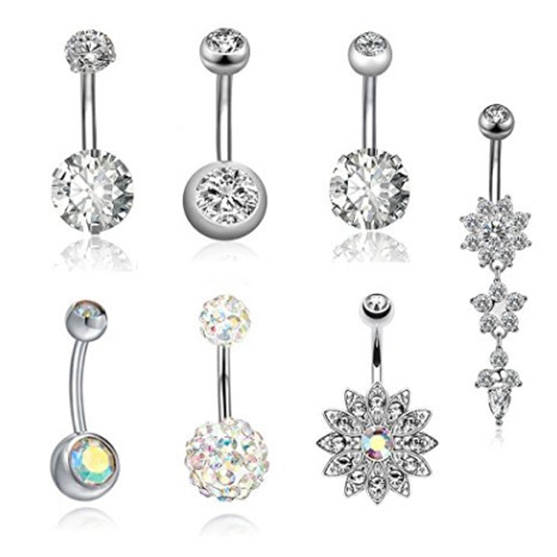 7PCS/SET Fashion Navel Piercing Luxury 