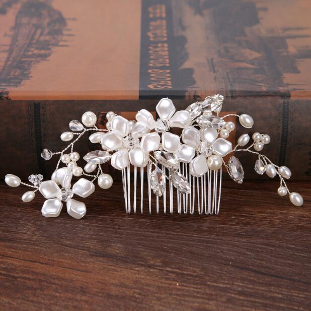 white bridal hair accessories