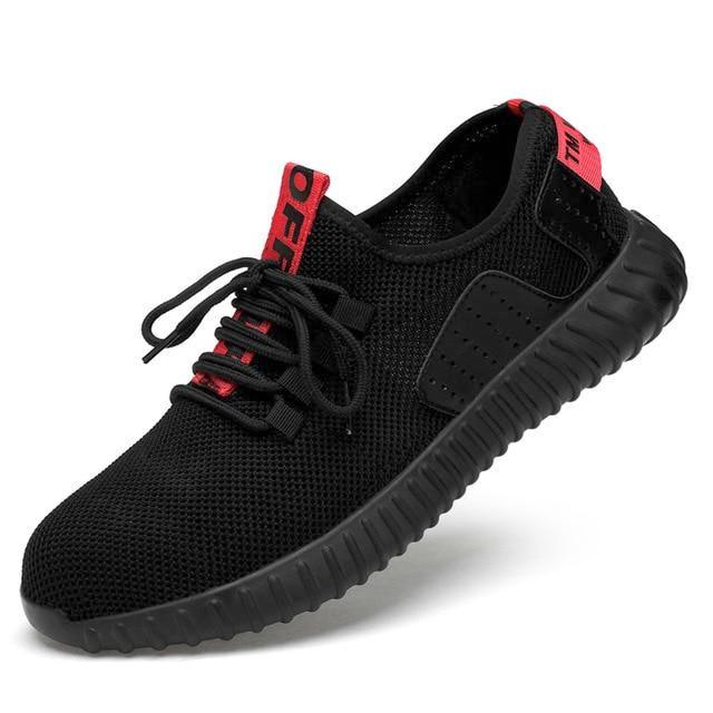 zingen Correct iets Zwart met rode werkschoenen Sneakers Met Stalen Neus | WerkSneakers –  werksneakers