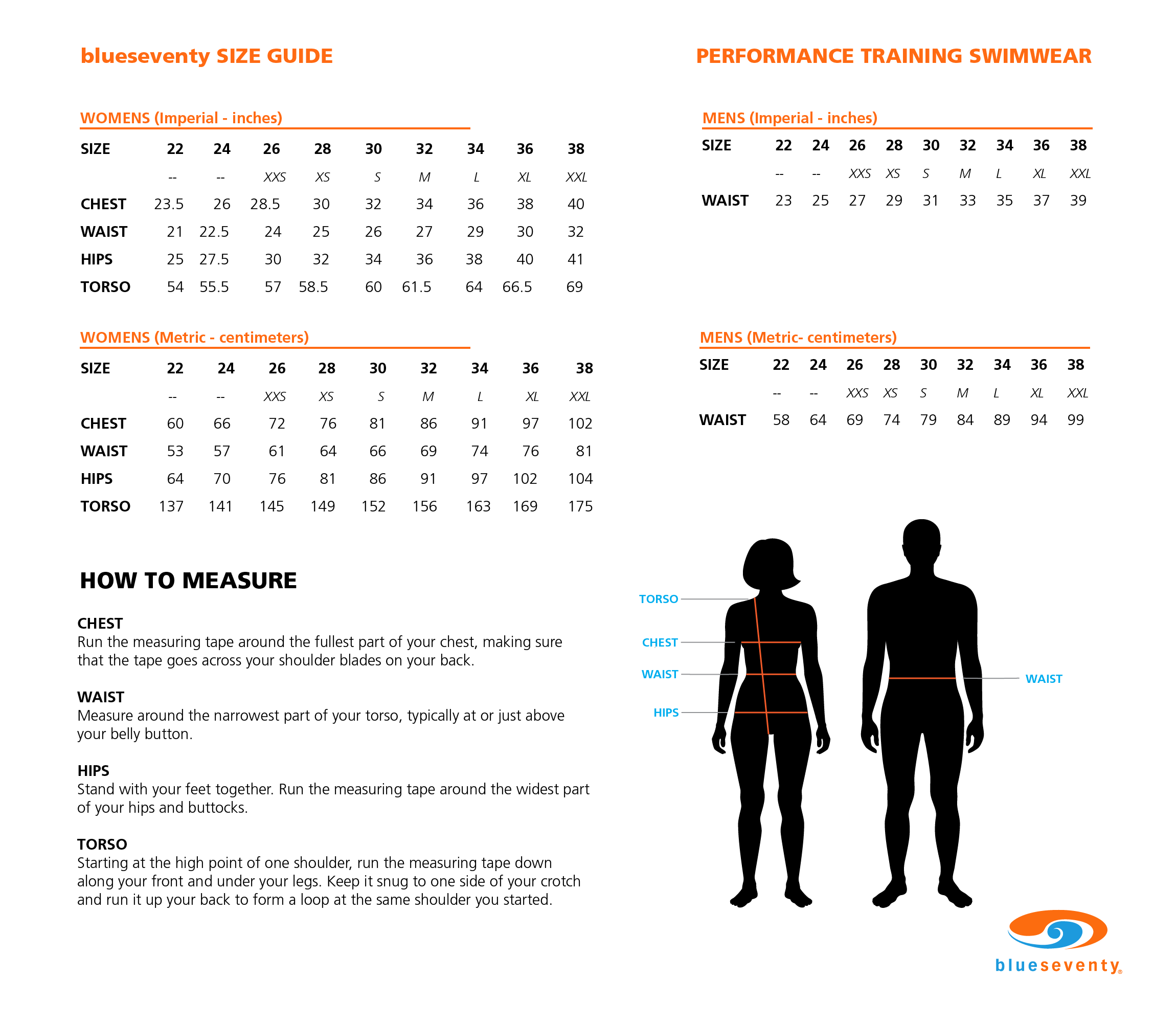 Kendall And Swim Size Chart