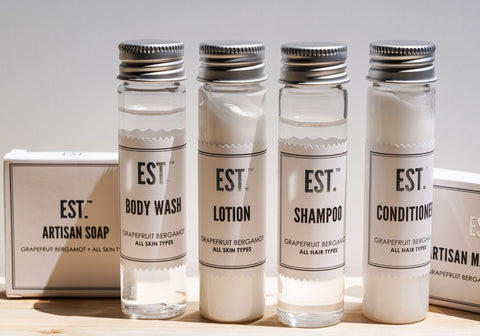 Image of EST bathroom amenity shampoo and conditioner set