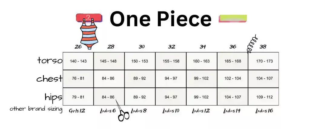 Size Chart One Piece