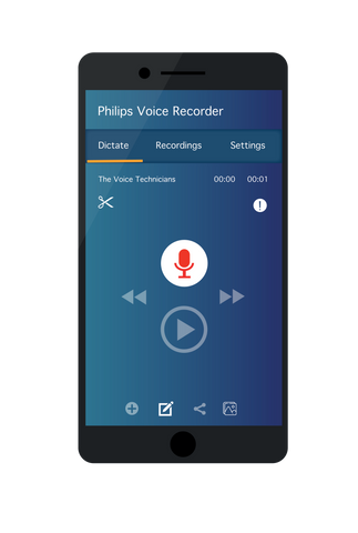 Download the Philips Voice Recorder App for iOS and Android via the Google Play Store or the App Store