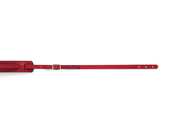 Red Skinny Leather Guitar Strap | HOLMES