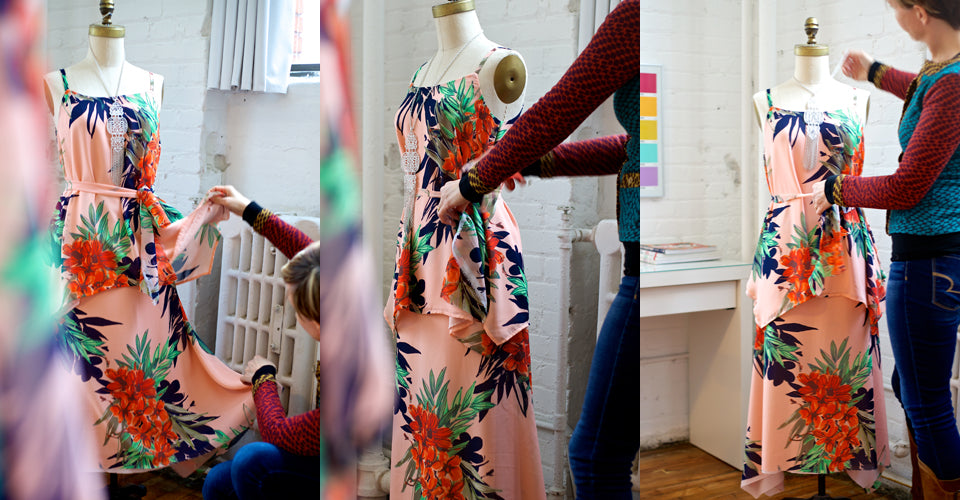 Fitting the sample at Bergstrom Originals