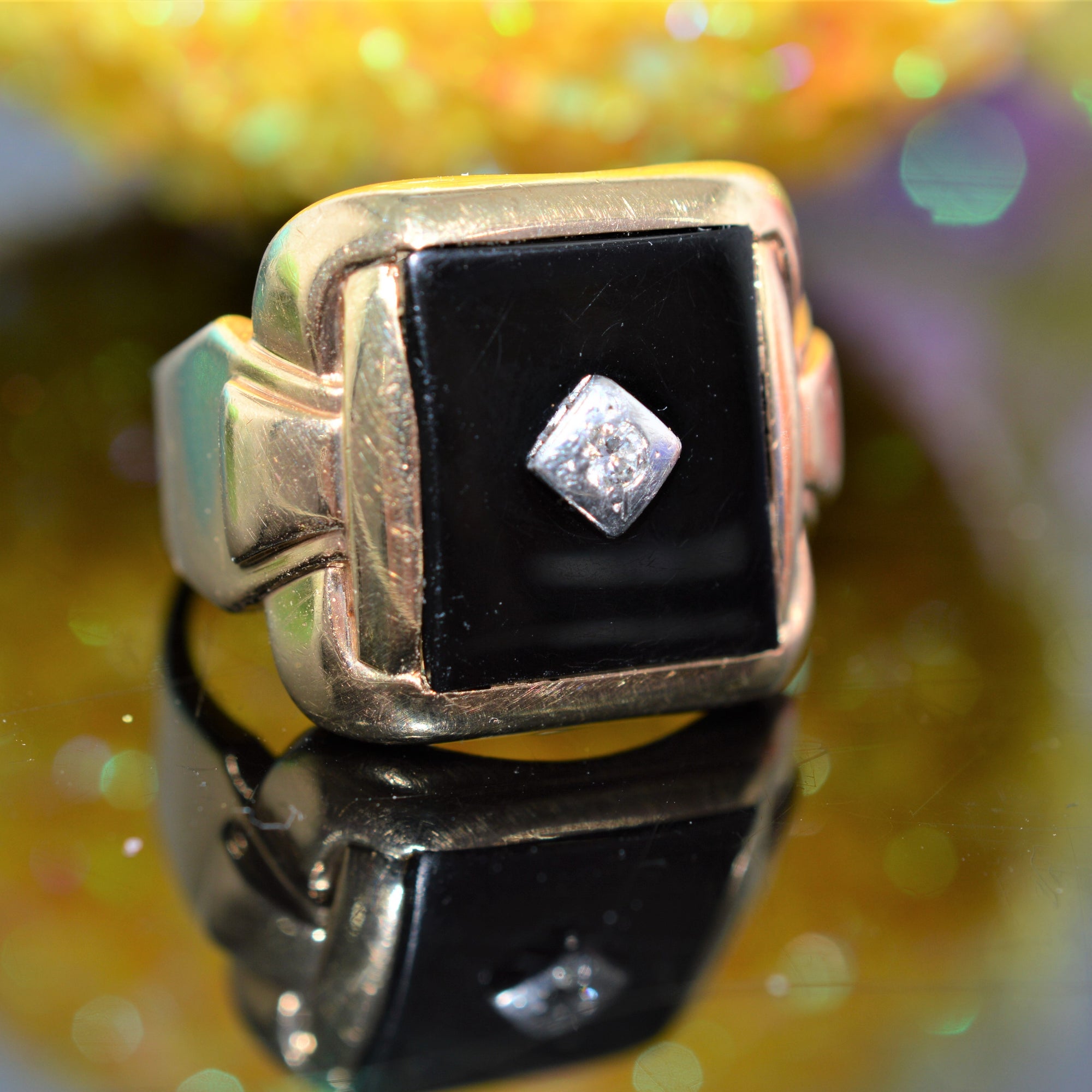 Mid-Century Dason 10k Yellow Gold Masonic Onyx Signet Ring –  ZestfulVintage, Ltd.