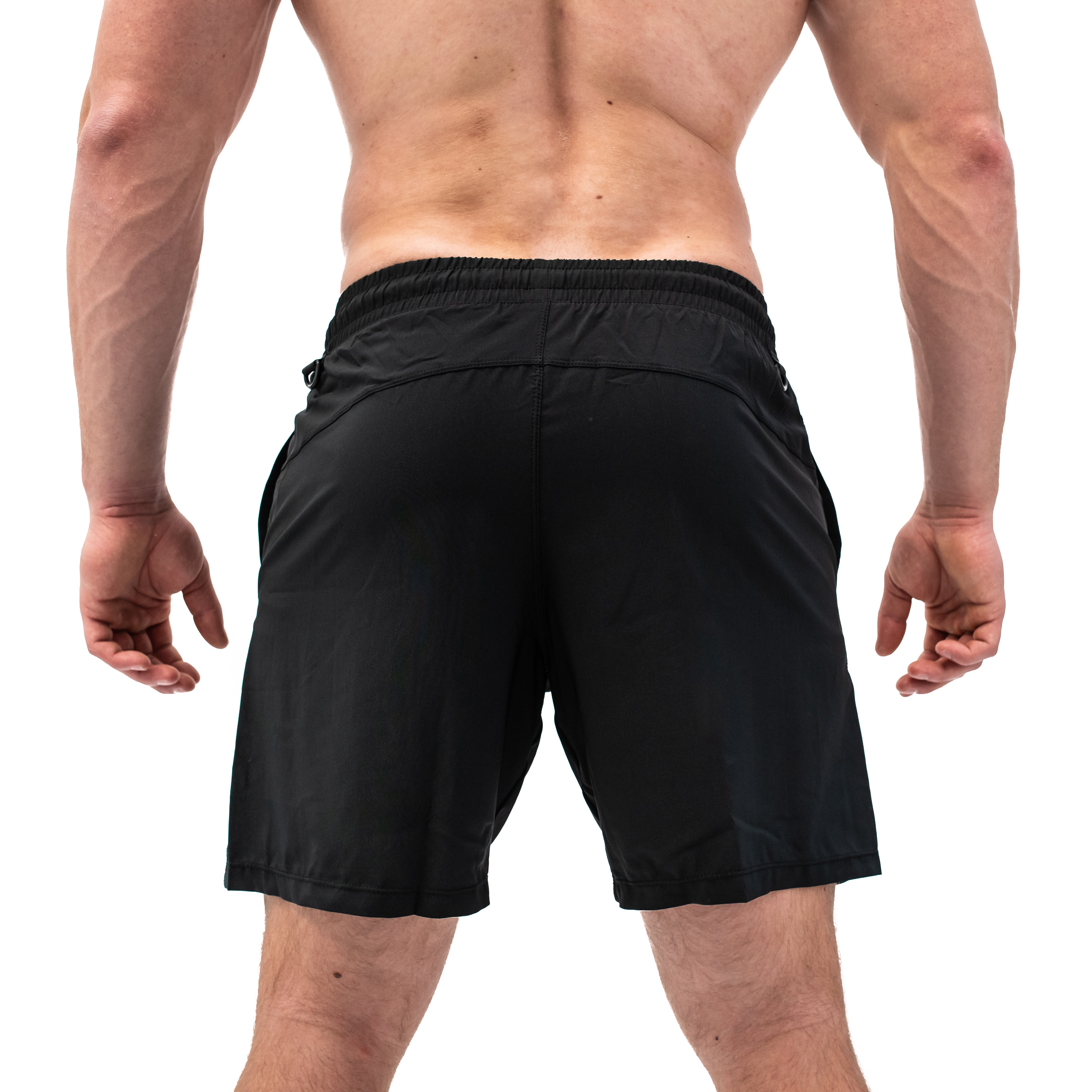 Men's Black Centre-stretch Squat Shorts - A7 | A7 UK Shipping to Europe