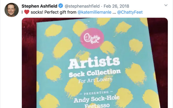 ChattyFeet Artist Socks Featured by Stephen Ashfield
