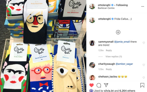ChattyFeet Artist Socks Featured on Yotam Ottolenghi's Instagram