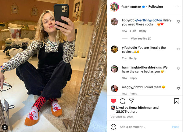 Fearne Cotton Wearing ChattyFeet Socks