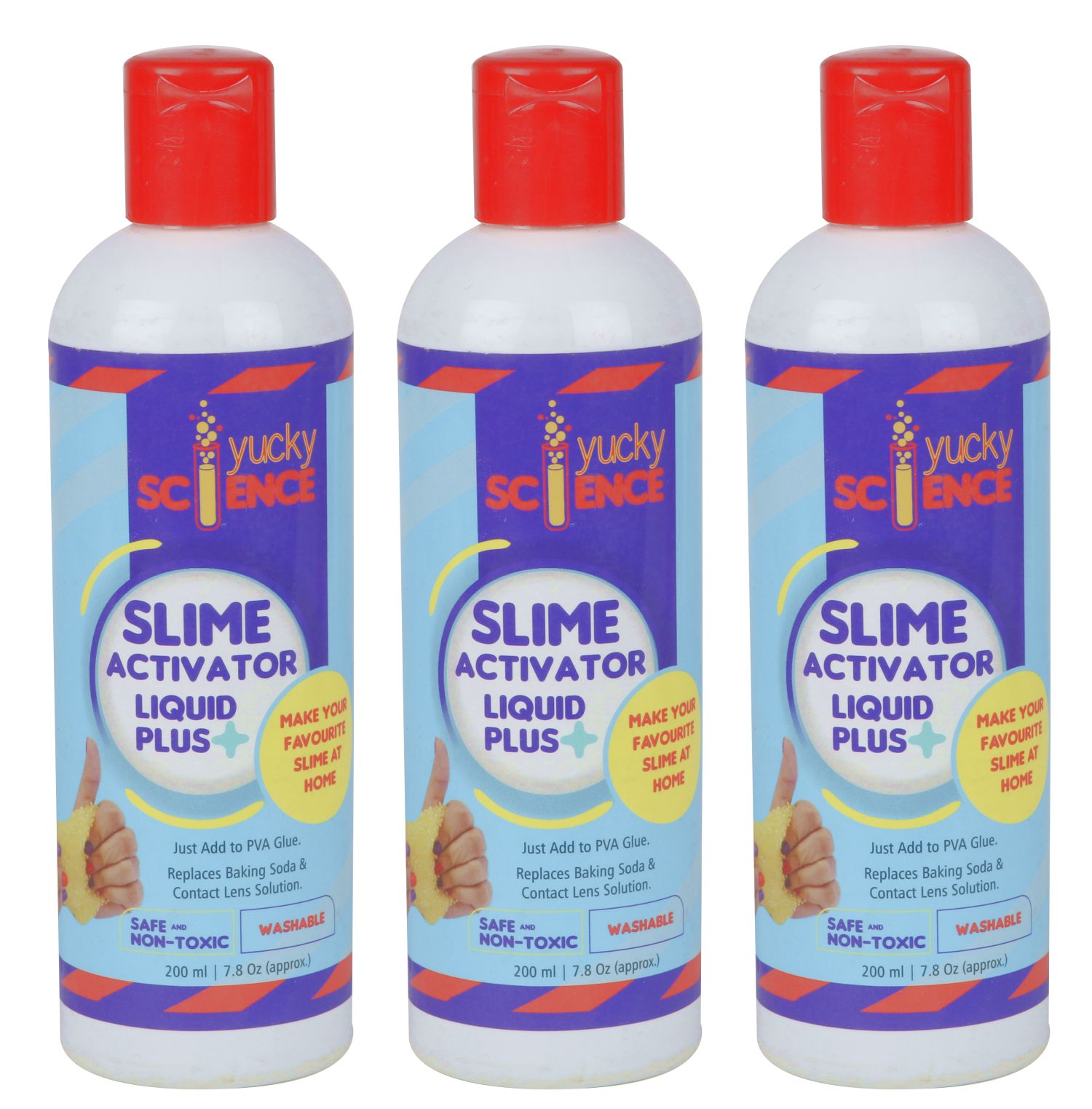 Slime Activator Liquid Plus Pack Of 3 Bottles 200 Ml Each