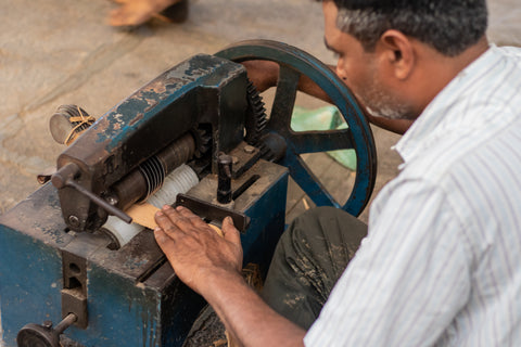 man with machine