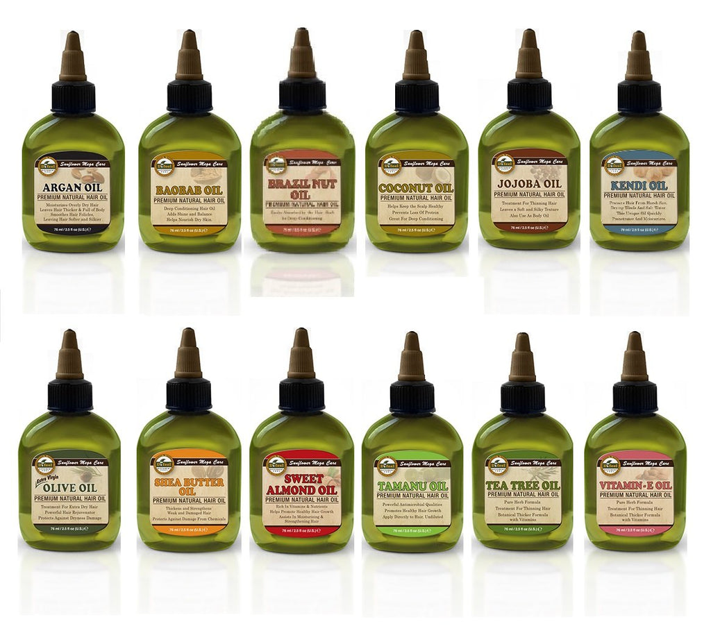 Difeel Premium Natural Hair Oil Collection Complete 12 Piece Set