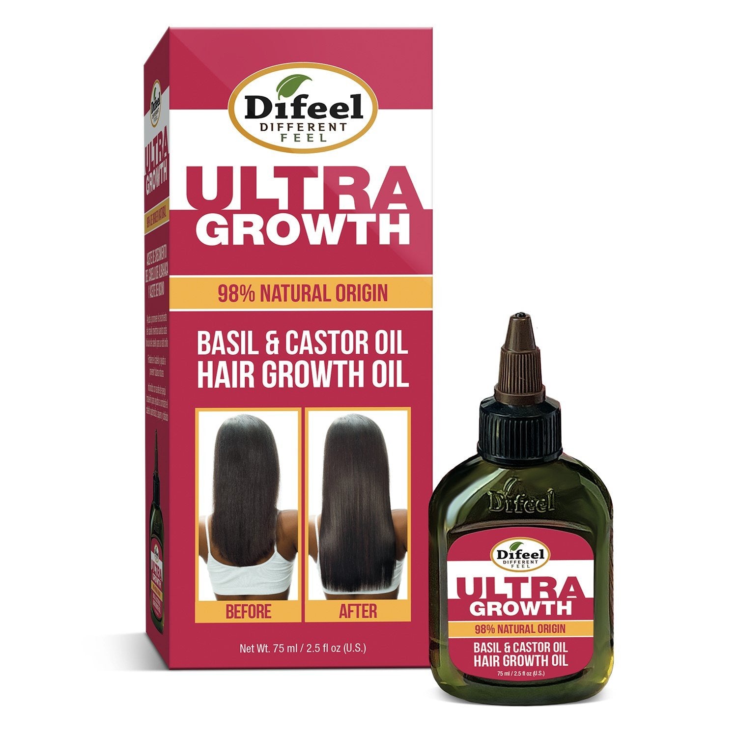 Difeel Ultra Growth Basil Castor Hair Growth Oil 2.5 oz