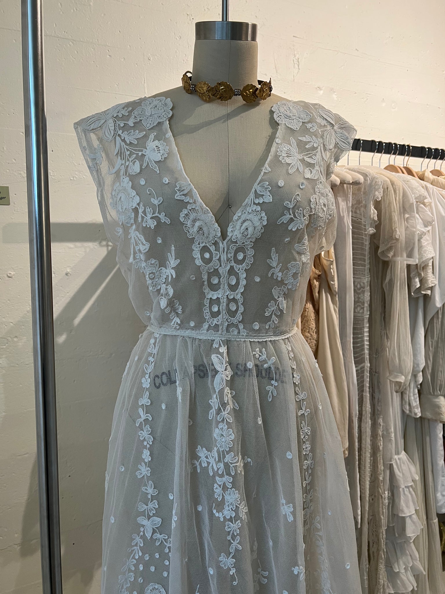 Antique ivory lace gown